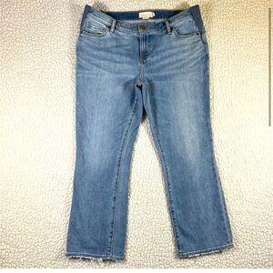 Hatch Maternity Jeans Women’s Size 29 Blue Side Stretch Panels, Cropped Mid Rise